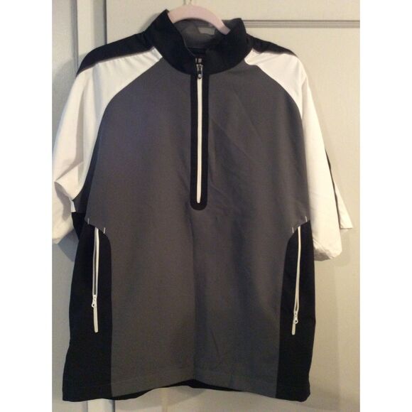 FootJoy Men's Short Sleeve partial Zip Golf windshirt jacket Medium M - Picture 1 of 4